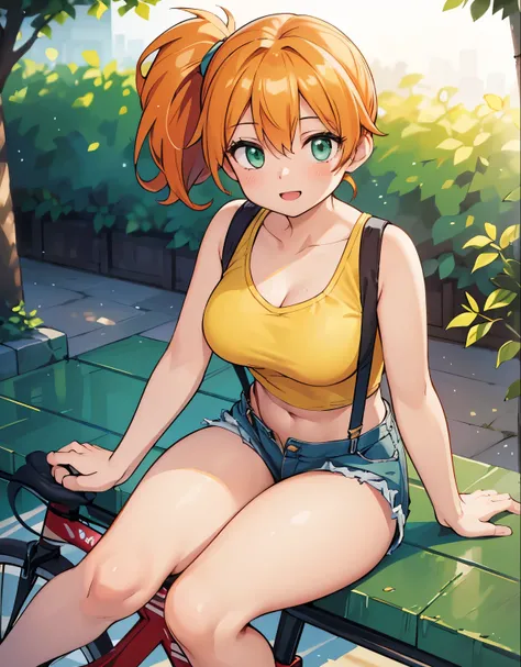 (best quality,4k,8k,highres,masterpiece:1.2), ultra-detailed, realistic:1.37, HDR, studio lighting, vivid colors, bokeh, baking, unattached beautiful girl,A young woman riding a bicycle, peacefully seated atop her two-wheeled mode of transportation, beauti...