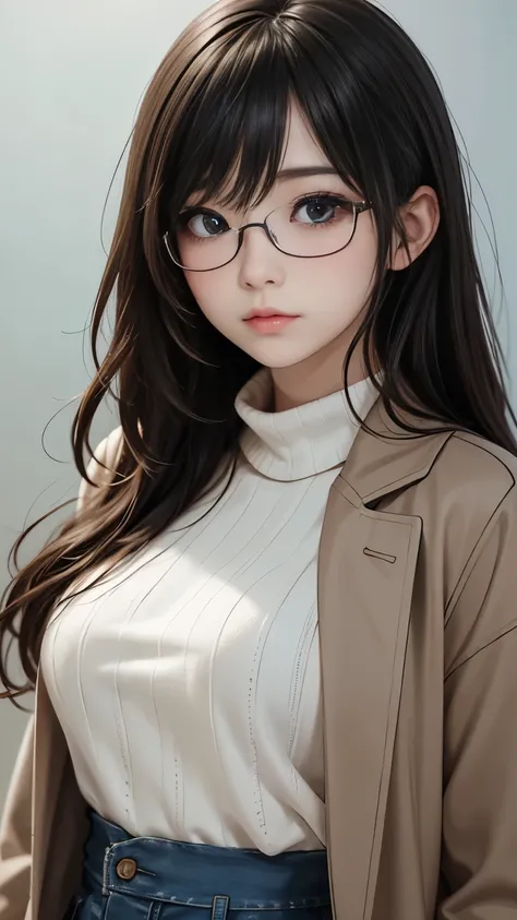 (最高qualityのディテール)、Realistic、8K Ultra HD、High resolution、(One Girl:1.2),(Glasses、Fatal Beauty,Attractive beauty) ,(A supple and powerful physique),(Sensual charm),(Glasses、Mysterious charm:1.1),(Big Breasts、Captivating silhouette),The 超detailedな、高qualityのテク...