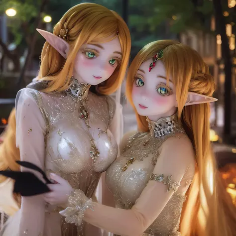 (Realistic:1.2),Beautifully detailed elves,long flowing hair,Uncle Sui from another world,At the bar,Very beautiful eyes,Pointed Ears,Flowing Cape,Dreamy Background,Ethereal atmosphere,Soft lighting,Subtle reflection,Expressive Face,Elven Jewelry,Enchantin...