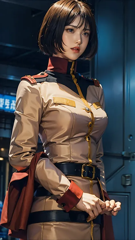 Ruriko Midorikawa、government official、uniform、One beautiful woman、solo、Upper Body、Calm colors、Federal Armed Forces、Large Breasts。
