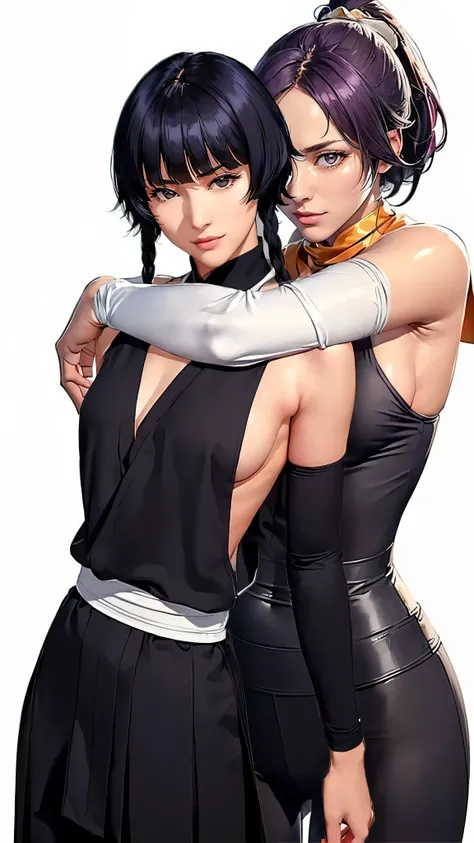 (（（Perfect body,White and tender skin,（（（japanese clothes, sideboob，Black top, Gold belt, black sleeves, black Japanese pants ）））,（（（sui-feng, short hair, short hair with long locks，Black hair））），((masterpiece)),high resolution, ((Best quality at best)),ma...