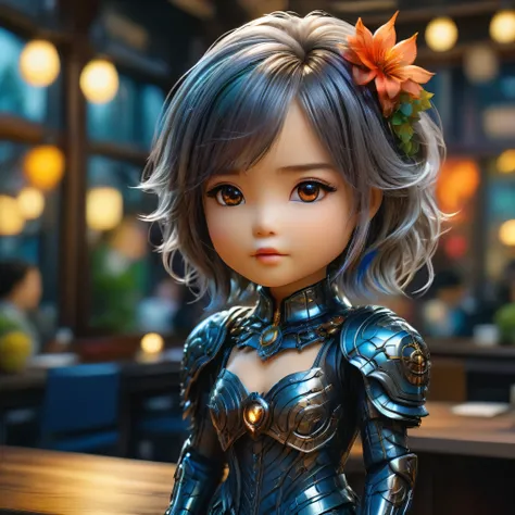 Cyborg, Bracer-Clock cibernetic glowing, metallic, robotic, cybernetic world heavy-metal, unparalleled mecha:1.2,energy waves,explosions,high-tech buildings,neon lights,smoke and dust. A photograph of an AI in human form with natural skin, long, flowing, a...