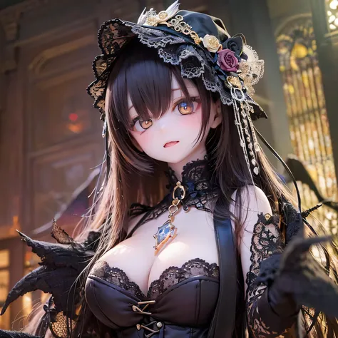 (Highest quality,4K,8k,High resolution,masterpiece:1.2),beautiful detailed eye,length eyelashes,Beautiful lip detail,extremely detailed eye and face,(Vibrant colors,colorful,Contrast enhancement:1.1),dark atmosphere,spooky ambiance,Gothic style,Satanic in ...