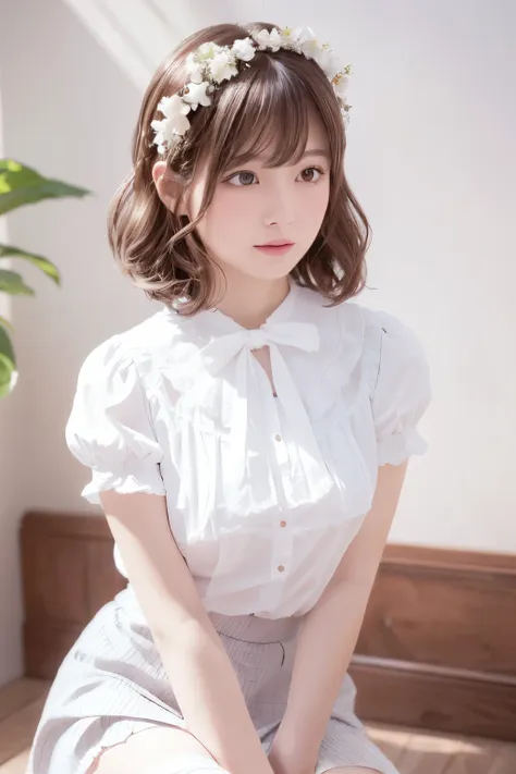 (masterpiece), (最high quality), (very detailedな), (best shadow), (photorealistic:1.4), frilled blouse, skirt, white ankle socks,...