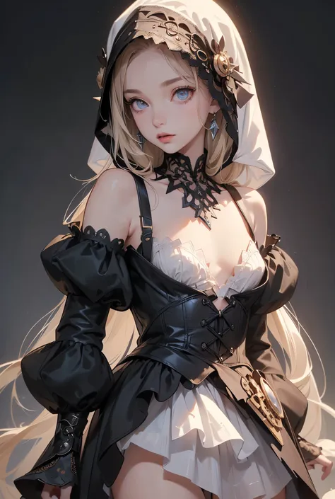 (((masterpiece, of the highest quality, super detailed))), (a witch belonging to an occult order of knights), (a knight crossed with a witch), Victorian era inspired, ((minimal but intricate beautiful armour)), Fluttering lace flared dress with frilly pett...