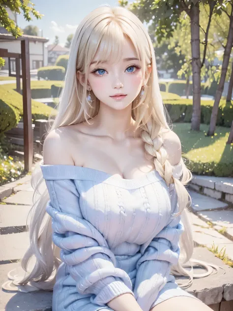 1 girl, cute face, art style, beautiful white and shining skin、blonde hair changes color depending on how the light hits it.、lon...