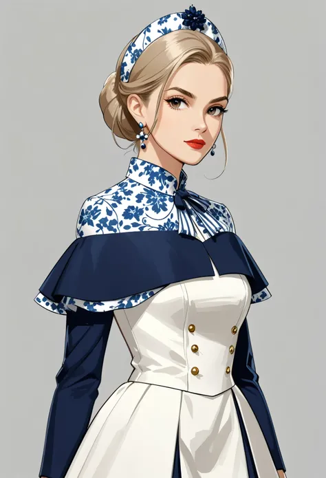 in style of Carolina Herrera
1 girl,character concept design,half body