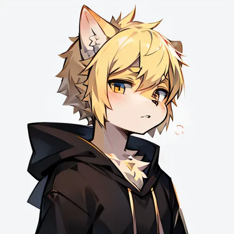 Blonde　Wolf cut hairstyle　Black hem color　Single　youth　cute