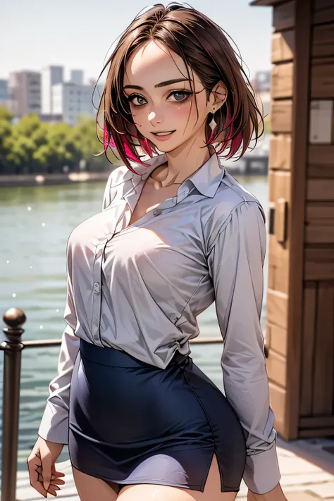 (masterpiece:1.2, Highest quality), (Realistic, photoRealistic:1.4), Beautiful illustrations, (Natural Side Lighting, Cinema Lighting),
View your audience, Cowboy Shot, Front view, 1 girl, middle aged, Perfect Face, Beautiful symmetrical face, (Sunburn, S...