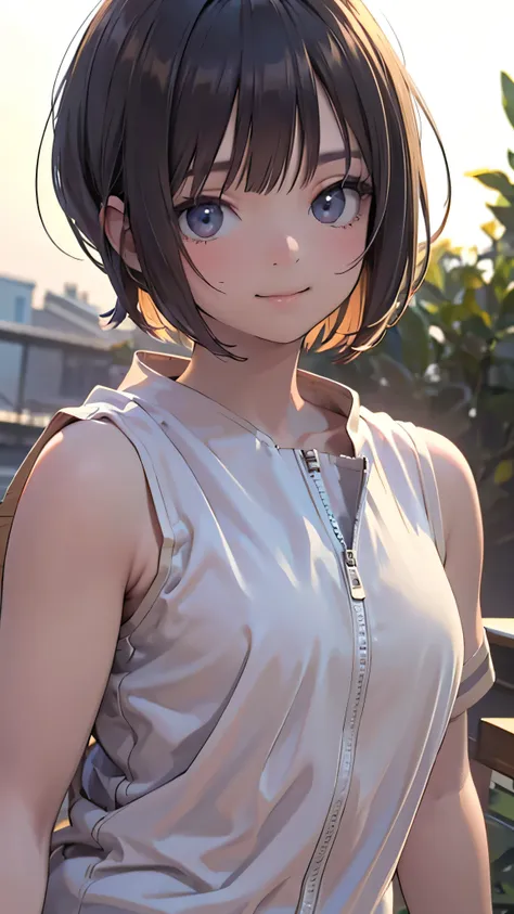 Official Art, wallpaper, Very detailed, (((Very detailedな目と顔))), Realistic portraits, (Highest quality, masterpiece, High resolution), (High resolutionスキン: 1.2), 8K Ultra HD, Backlight, Background Blur, smile, One Girl, Girl in white shirt, Beautiful girl,...