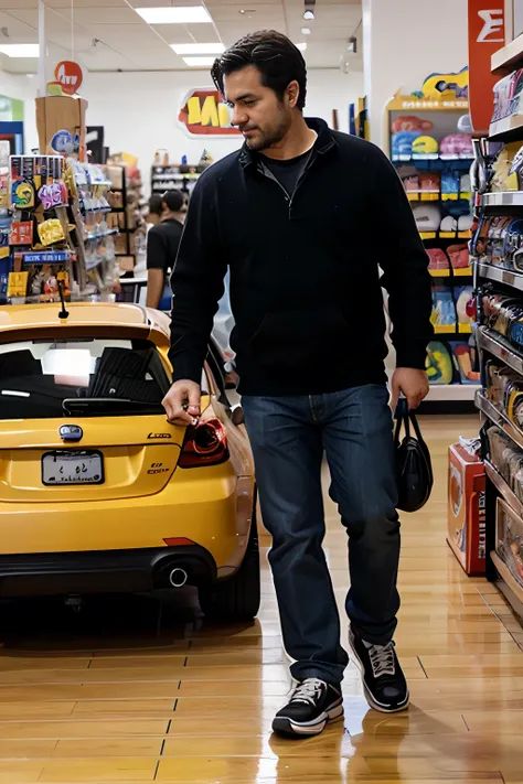 A man walked into a store to buy a toy car for his little daughter