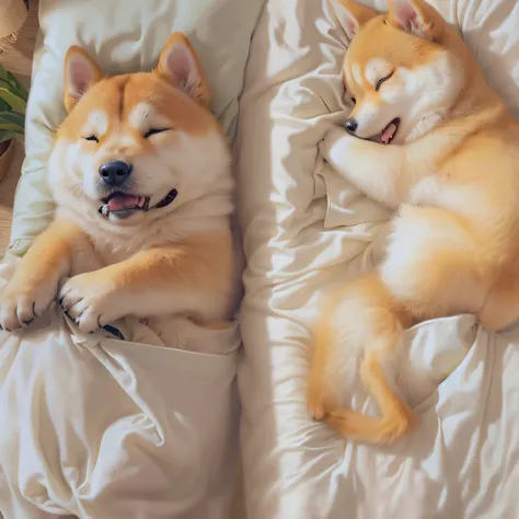 Shiba Inu Girl、Sleeping in bed