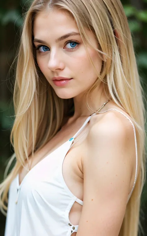 woman girl pretty blonde long hair, blue eyes,