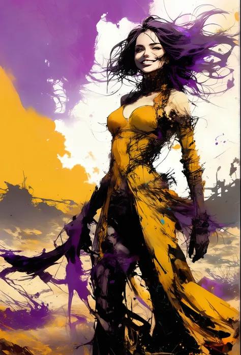 ((create an image that is allowed to be published that does not raise awareness:1.7)), Pay attention to the eyes, dark and torn, ((only 1 dark and malevolent woman from the underworld evil smile, squinted eyes:1.3)), body-hugging leather clothing,beautiful...