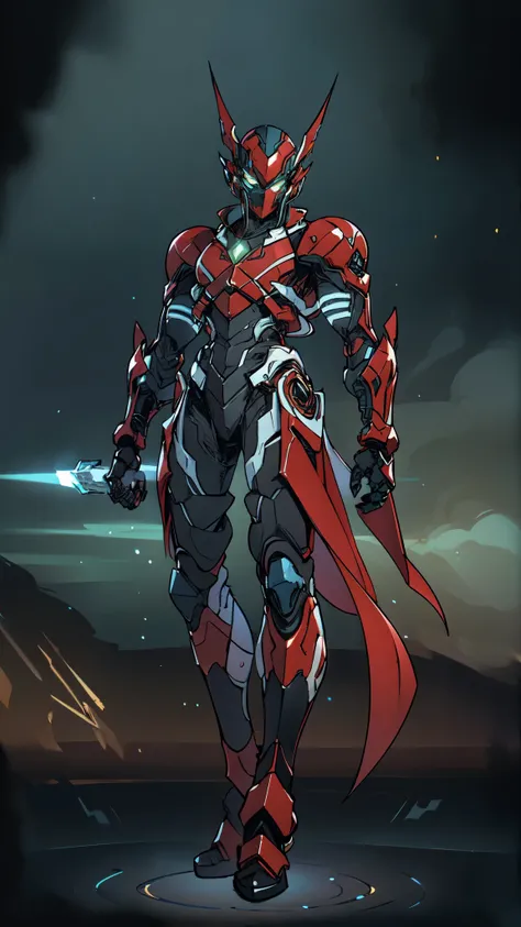 (masterpiece:1.5, best quality:1.5, extremely delicate:1.5), a man wearing a full-face helmet, a fantasy-style biotech armored combat suit, green eyes, (a composite layered chest armor), fully enclosed shoulder guards, matching arm and leg guards, belt of ...