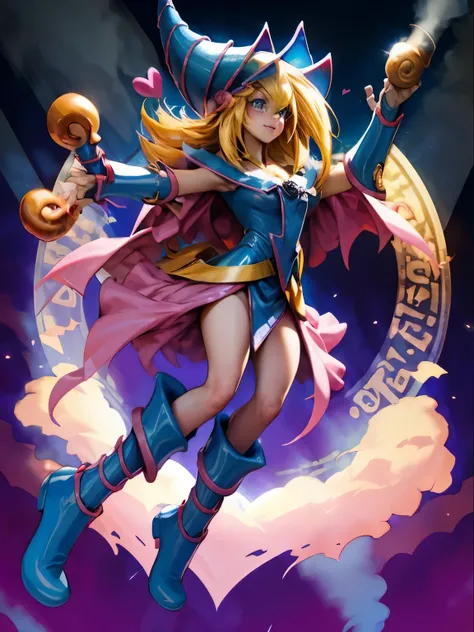 Giles dark wizards. Leaving a magic circle. Magic of hearts in the air.she has heels. Wear heels