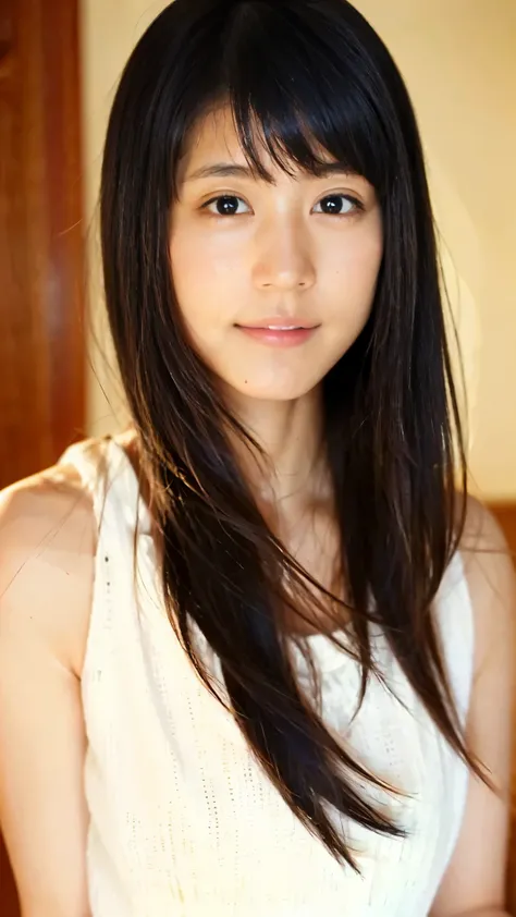 Everything modern:1.66, Cute Japanese Women Photos, smile, 20-year-old, Oil and hair palm for one-length straight hair:1.55, (photo Realistic:1.4), (hyper Realistic:1.4), (Realistic:1.3), (Smoother lighting:1.05), (Improving the quality of cinema lighting:...
