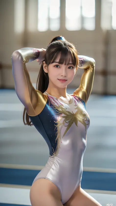 ((indoor, 新gymnastics competition venues, gymnastics competition venues:1.3)), (highly detailed skin, beautiful realistic face, ...