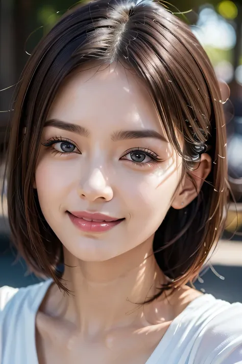 (Surreal), (shape), (Increased resolution), (8k), (Very detailed), (Best shape), (Beautiful and detailed), (Highest quality), (Very detailedな), (masterpiece ), ( wallpaper), (Detailed face), 1 girl, 44 years old, Grin, Blue blouse and tight mini skirt, Loo...