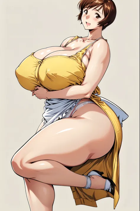 masterpiece, Highest quality, High resolution, One girl, alone, sexual intercourse, Pornographic images, short hair, etsukoto, Brown eyes, fine grain, fine grain, (((white skin color))), (((Thick thighs, Plump thighs, Voluptuous thighs, Thighs alone are en...