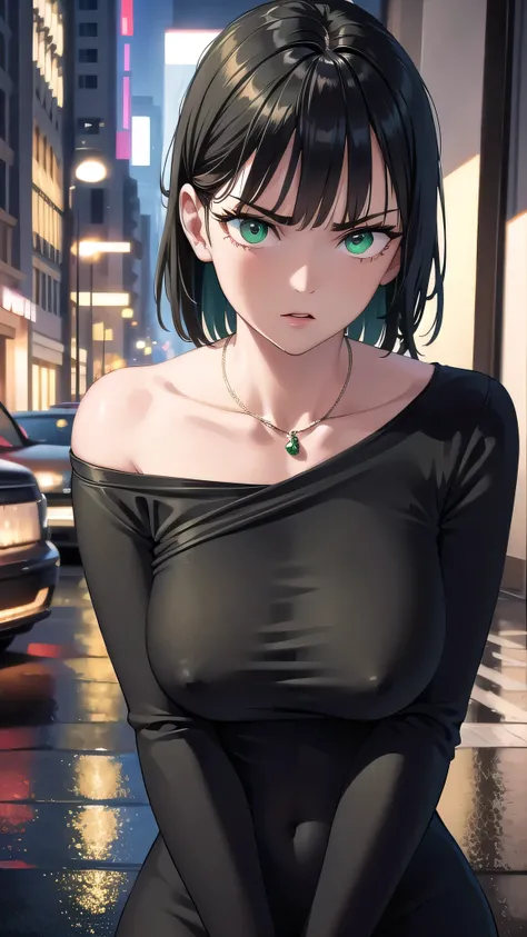 BREAK (masterpiece:1.2), best quality, high resolution, unity 8k wallpaper, (illustration:0.8), (beautiful detailed eyes:1.6), extremely detailed face, perfect lighting, extremely detailed CG, (perfect hands, perfect anatomy),city,street,wet road,reflectio...