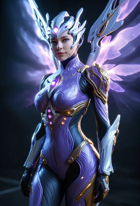 score_9, score_8_up, score_7_up, Wear purple mechanical clothing, Wonders of the machine, cyber, Cybernetic Guardian, Futuristic Armor, whole body, Front pose, Symmetric, Complex (Steel Metal [rust]), joint, Warframe style, cyborg, Female body armor, (Best...