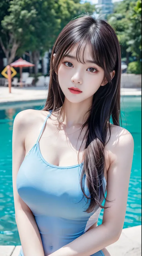 8k, 놀라운 의인화된 암컷 용의 surreal 사진, Beautiful and colorful, wearing a swimsuit, Located next to the lake, gray hair, Perm, Ultra-radiant skin, wet_skin, The amazing composition is awe-inspiring, surreal、very detailed, Excessive emotions, epic lighting, 32K Ultr...