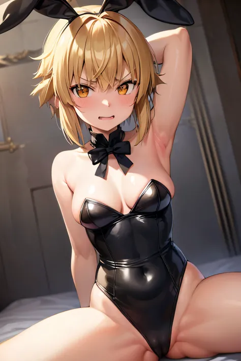 Argo ,Argo the rat, Short hair, Orange eyes, highly contrast, Showcase high-quality artwork。 （extremely detailed eye）with the（very detail hair）。Focus on the hip, stark naked, Angry look、red blush、with blush cheeks、Focus your entire body, naughty face, sync...