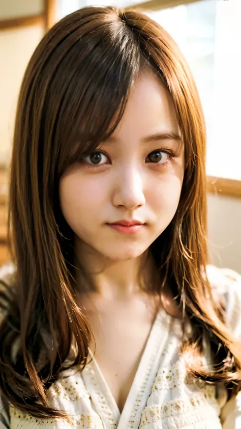 Blonde, Brown Hair, Everything modern:3.66, Cute Japanese Women Photos, smile, 20-year-old, Straight Hair:2.55, (photo Realistic:1.4), (hyper Realistic:1.4), (Realistic:1.3), (Smoother lighting:1.05), (Improving the quality of cinema lighting:0.9), 32K, 1 ...