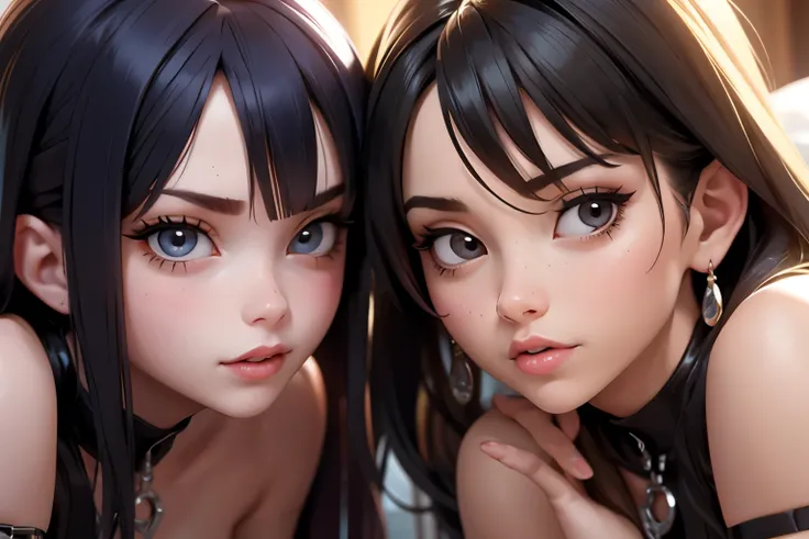 Sexy lesbians entanglement Close-up