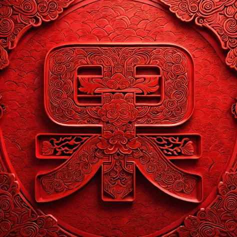 Simple background，red，carved pattern，Chinese elements