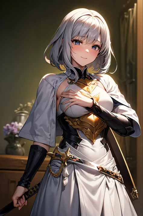 best quality, 8k , super fine illustration, extremely detailed CG ,masterpiece,
beautiful anime style woman ,25 years old
Smile, blush, medium breasts, Medium Hair、Silver Hair、(dark Knight),(Dress Armor),sword,(3メートルの巨大なsword:1.3)、Carrying a weapon、Ready y...