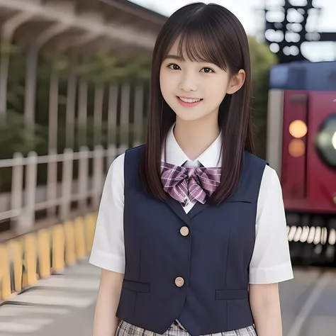 (highest quality, masterpiece, high resolution:1.2), 4K, (Photo quality detailed face: 1.4), (Giorgione painting style: 0.8), geometry, (Cute girly Japanese girl is turning her face to me and looking me while boarding into the bullet-train at a railway sta...