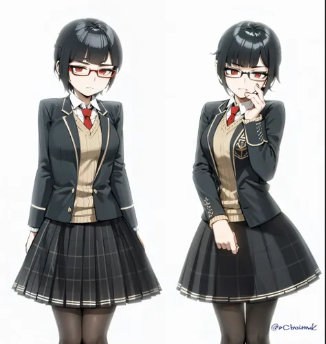 twins with short black hair and glasses