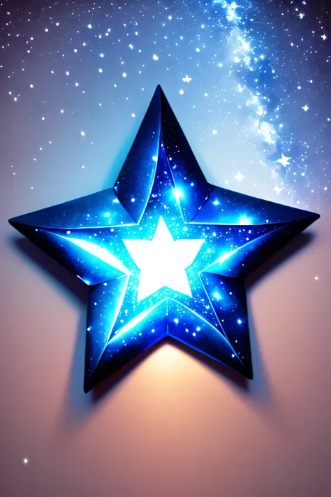 A blue star shining brightly in the night sky