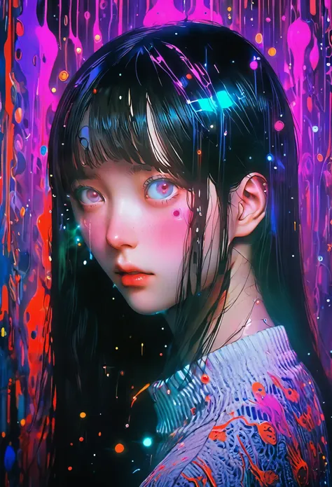 surreal horror, anime style, directed by junji ito, high contrast, vivid colors, eerie atmosphere, psychological tension, intric...