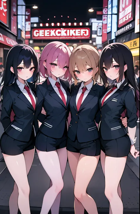 group 、 Multiple Girls、In the city、Female dog、In front of the brothel、City of night、Slut、Hotel district、Shinjuku Kabukicho、Many beautiful women and pretty girls standing