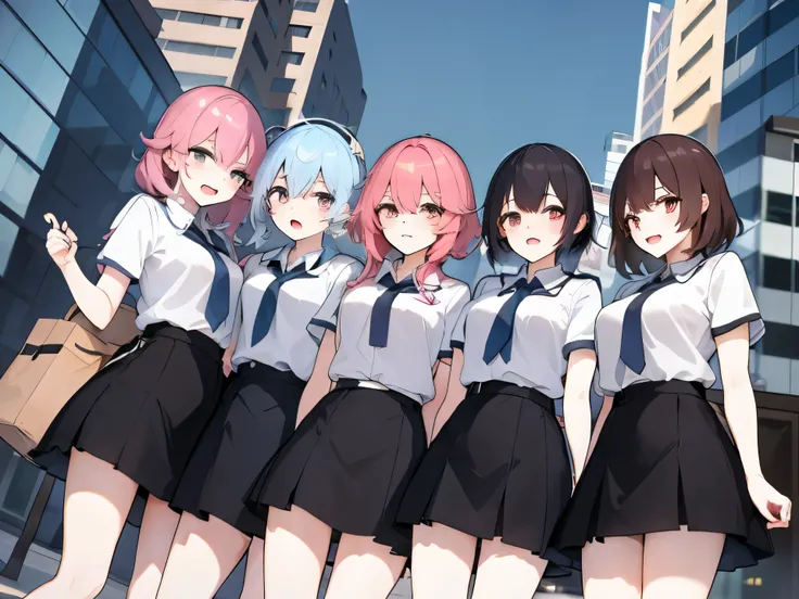 group 、 Multiple Girls、In the city