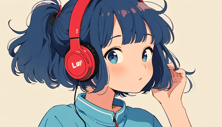 lofi girl, lofi portrait, lofi artstyle, lofi art, a cartoon girl with headphones on and a blue shirt, lofi girl, lofi portrait, with headphones, retro anime girl, an anime girl, (anime girl), anime vibes, anime girl, anime style illustration, wearing head...