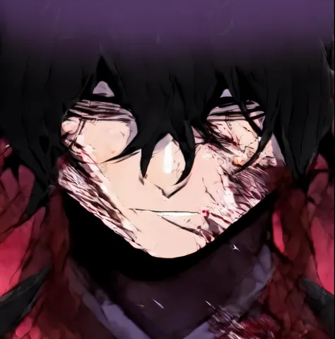 anime character with black hair and red eyes looking at something, your eyes are bleeding heavily, gapmoe yandere grimdark, port...