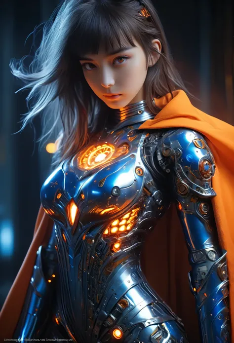 (Best Quality, 4K, 8K, High Resolution, Masterpiece: 1.2), (Super Detailed, Realistic, Photorealistic:1.37), A woman in futuristic clothing, Trending on cgstation, Trending on cgstation, (Portrait of a girl in the Knights of the Zodiac:1.4), blunt bangs, C...