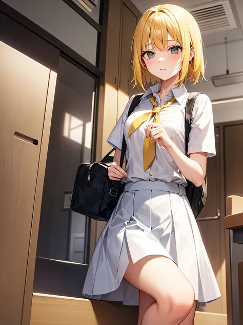 Yellow Hair, Normal Cute School Girl