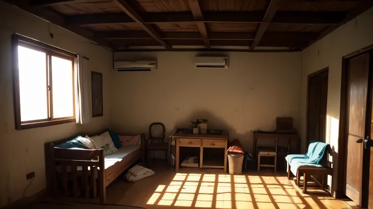 a poor house in Brazil. Cozy feeling. cinematic lighting