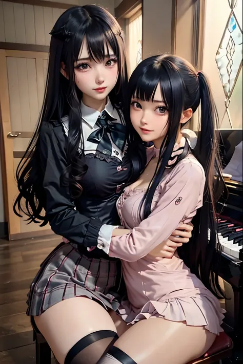 high school girlブレザー、high school girl、Red checked skirt、JK Style、Jacket、smile、garter、Knee socks、Panty stocking、Otherworldly beauty、Extraordinarily cute、boredom、unusual beauty、Dark black eyeshadow、sorrow、Good skin glow、Long Hair Straight Hair、Dark Gothic Ma...