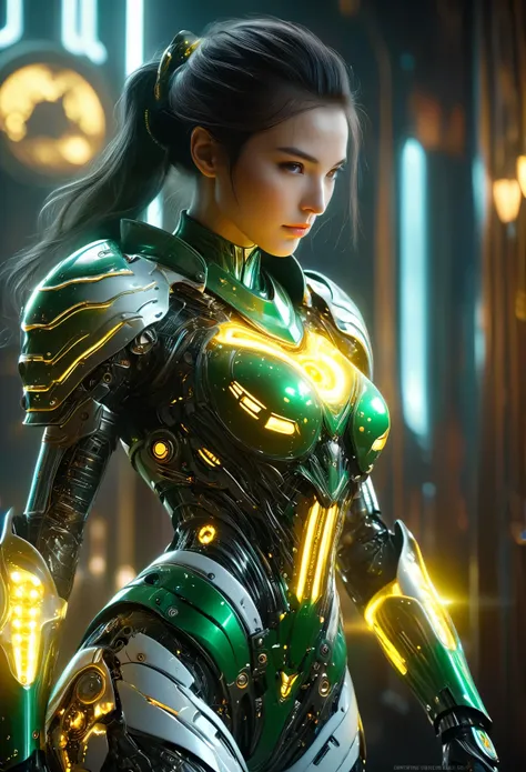 (Best Quality, 4K, 8K, High Resolution, Masterpiece: 1.2), (Super Detailed, Realistic, Photorealistic:1.37), A woman in futuristic clothing, (erotic and sexy:1.4), Trending on cgstation, Trending on cgstation, (Portrait of a girl in the Knights of the Zodi...