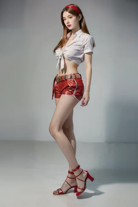 (RAW shooting, Photoreal:1.5, 8k, highest quality, masterpiece, ultra high resolution), perfect dynamic composition:1.2, Highly detailed skin and facial textures:1.2,beautiful and aesthetic:1.2,caucasian:1.4, fair skin:1.4,full body:1.4,sandals:1.4, (large...