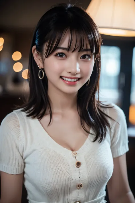 (8k, RAW Photos,Highest quality, High resolution:1.1), (Ultra-realistic:1.4),(Realistic:1.4), Realistic Face,Realistic Body,Realistic Skin,masterpiece,(cute:1.8), cute子たち, Beautiful dark eyes,Innocent eyes,Cinema Lighting,Film Grain,jewelry,Earrings,((Medi...