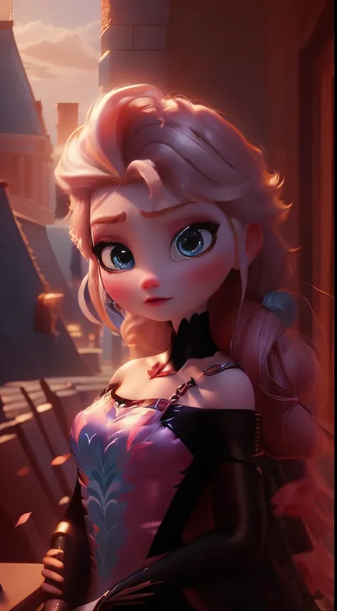 Elfgirl (rose quartz SU-elsa frozen Disney Tinker waifu mezclando modelos .) (ultra fUSION of white and pink hair) Highly detailed CG unity 8k wallpaper, style shot, complex, High detail, dramatic, highest quality movie still image, Very detailed, masterpi...