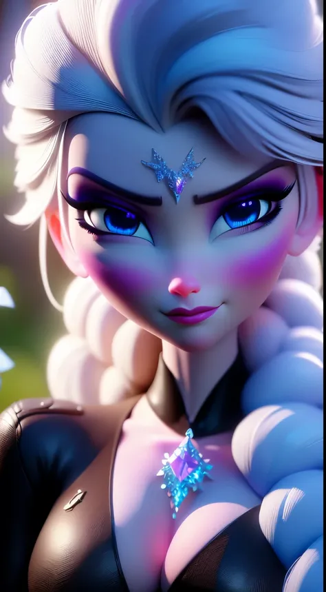 Elfgirl (rose quartz waifu SU-elsa waifu frozen Disney  mezclando modelos .) (ultra fUSION of white and pink hair) Highly detailed CG unity 8k wallpaper, style shot, complex, High detail, dramatic, highest quality movie still image, Very detailed, masterpi...