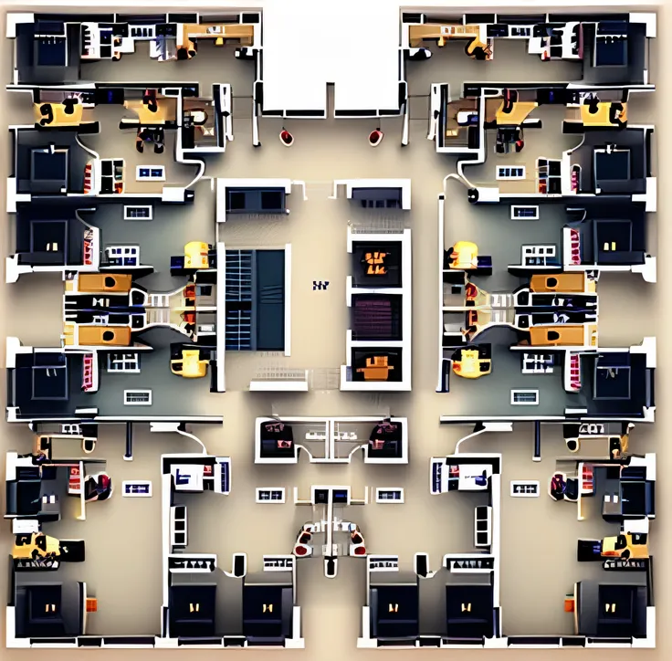 2.5d indoor floor plan，top view，wall，door，window，white background，wooden floor，premium gray tones，very detailed，best quality，mas...